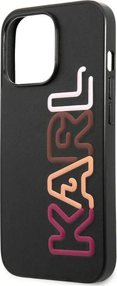 Mbështjellës, Karl Lagerfeld KLHCP13XPCOBK, për iPhone 13 Pro Max 6.7", hardcase TPU/PC me lëkurë ekologjike, Multipink Brand, i zi