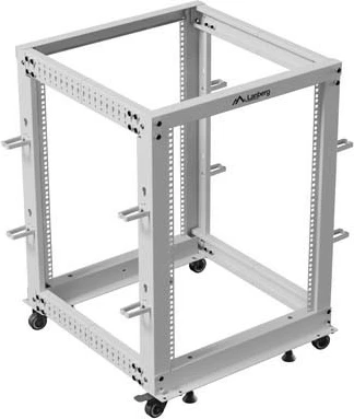 raft i hapur serverik Lanberg OR01-6115-S 19 inç 15U 600x600 me thellësi të rregullueshme 576-1033 mm ngarkesë 600 kg gri RAL 7035