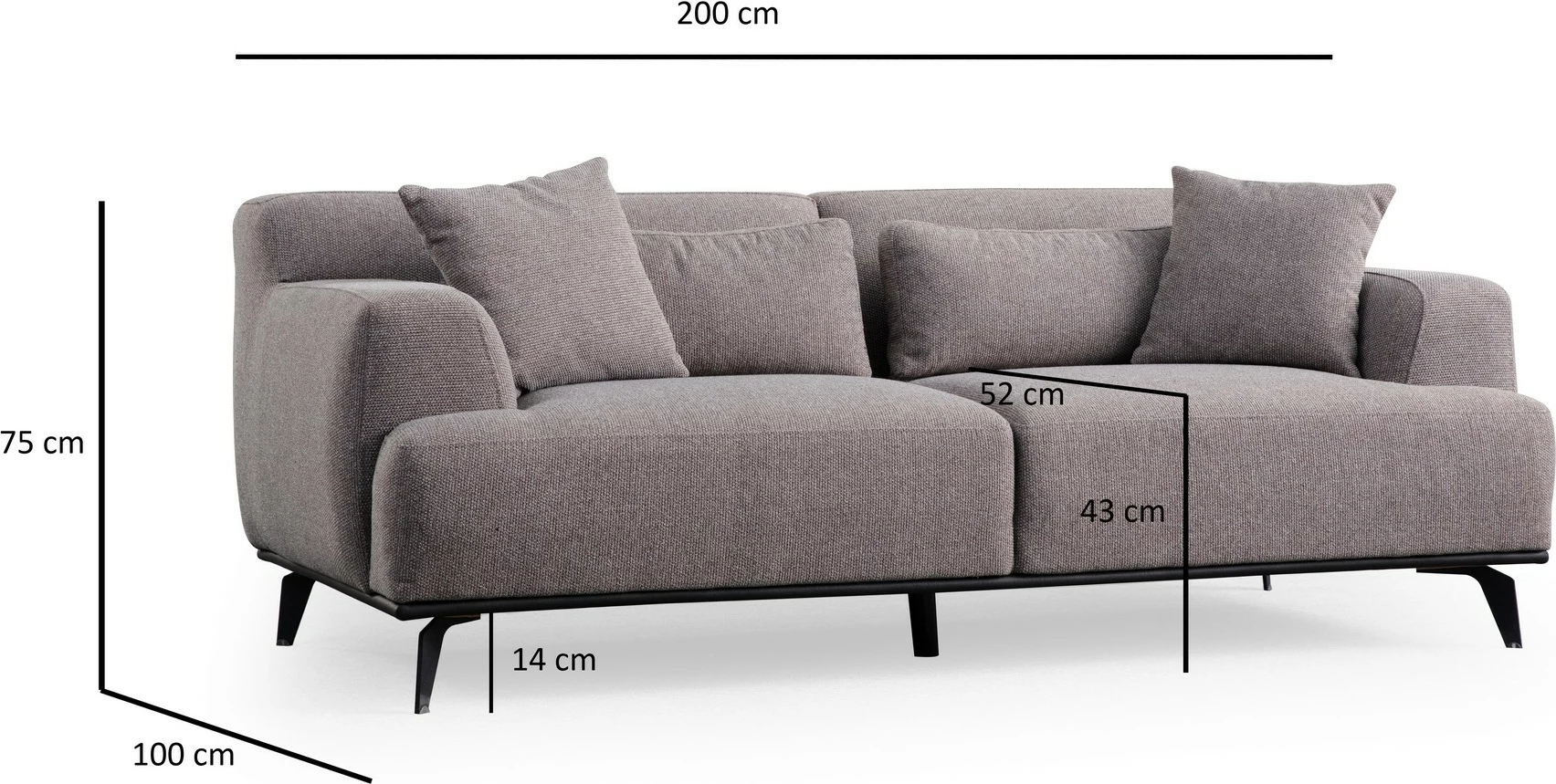 Divan dy vendësh Atelier del Sofa, Jaguar 2, kafe-gri