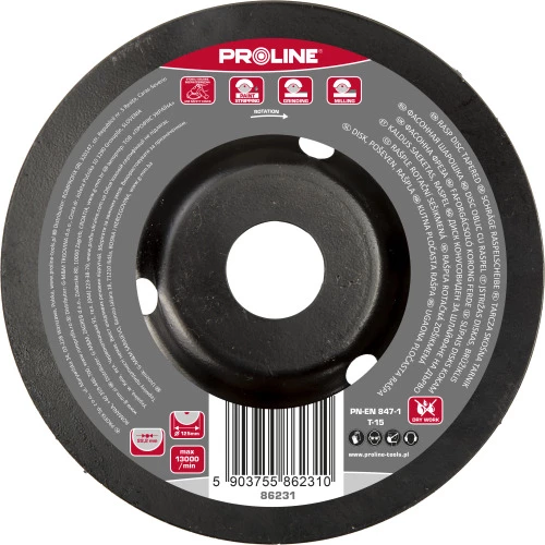Disk furçë Proline 86231 125 mm, e zezë, paketim kuti varëse