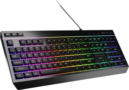 Tastierë gaming Genesis Rhod 530 RGB, me drita RGB, me kabllo, QWERTY, numpad, e zezë