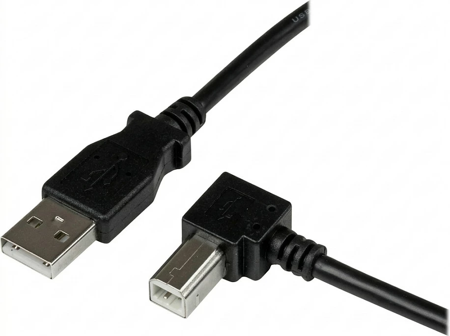 USB kabllo EFB Elektronik USB 2.0 A në B (B i kënduar), 1 m, e zezë