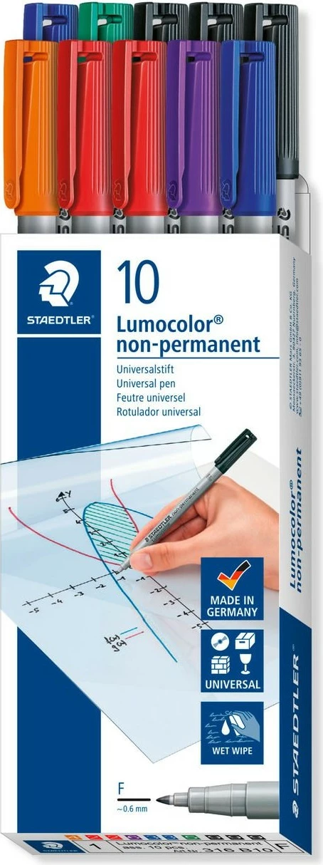 Set markerash STAEDTLER Lumocolor 316 B10, 10 ngjyra