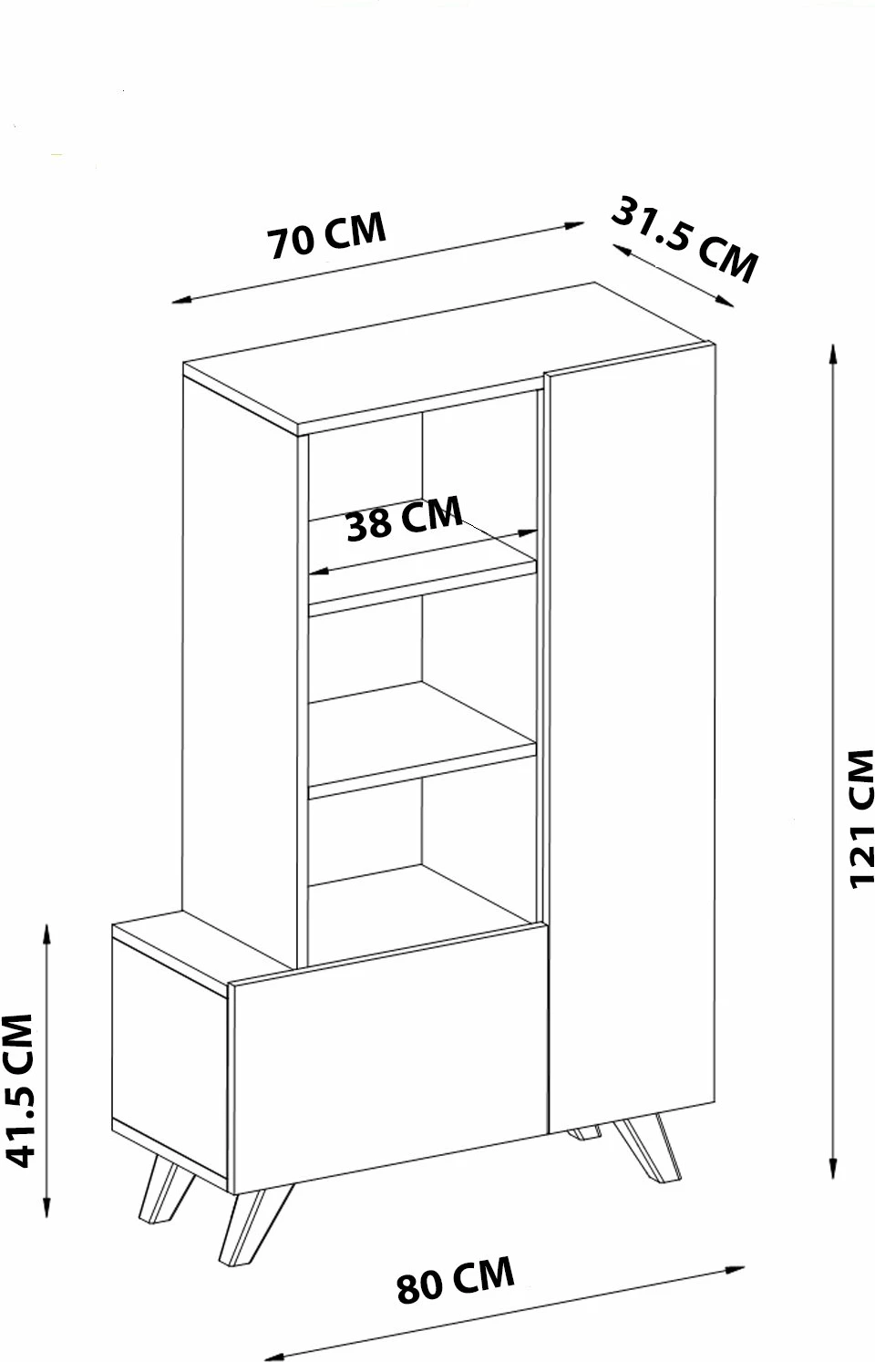 Dollap multifunksional, ngjyrë e bardhë, Agostina