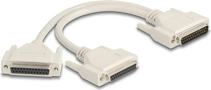 Kabllo splitter DeLOCK 65959, DB-25 mashkull në 2x DB-25 femër, 0.3 m, bezhë