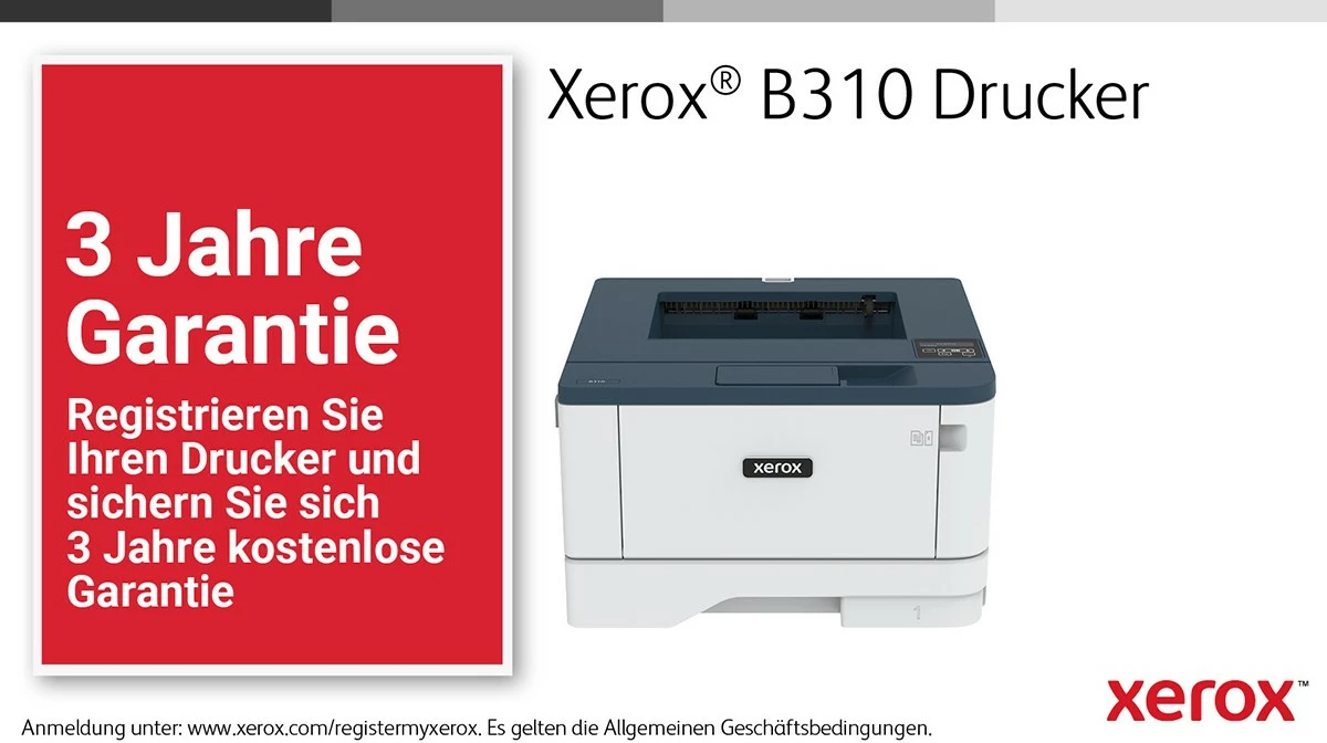 Printer lazer Xerox B310, A4, LAN/WLAN, 40 faqe/min, bardhë/gri