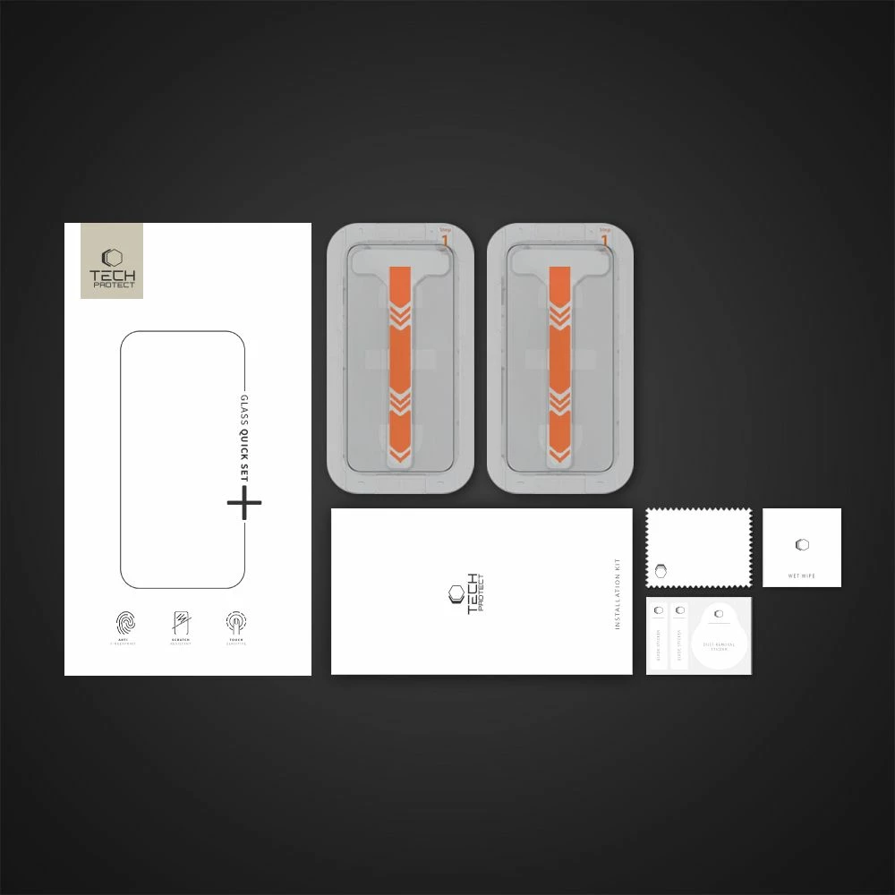 Mbrojtës ekrani Tech-Protect Quick Set+ për iPhone 13 / 13 Pro / 14, 2 copë