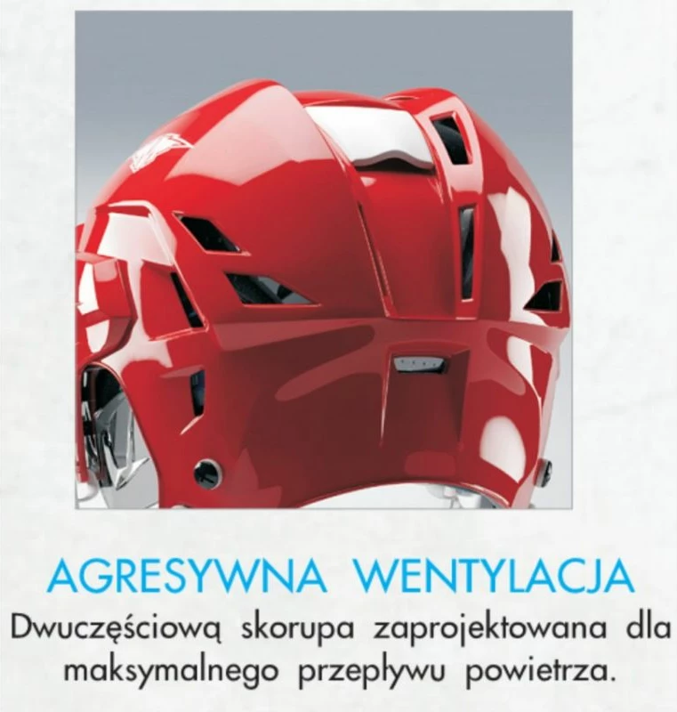 Helmetë hokeji për meshkuj Mission, e kuqe