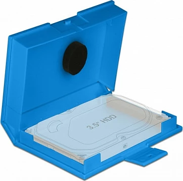 Kuti mbrojtëse DeLOCK për HDD 3.5", plastike, 112x162x31 mm, blu