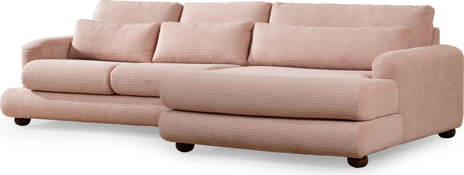 Këndare Atelier del Sofa, këndore e djathtë, ngjyrë rozë, River Corner (L2-Chl)