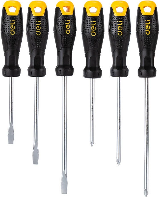Set kaçavidash Deli Tools EDL620006, 6 copë, zi/verdhë