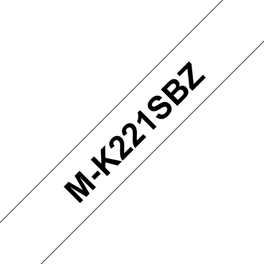 Shirit etiketimi Brother MK221SBZ, 9mm x 4m, zi në të bardhë