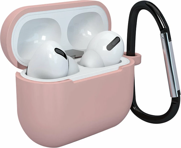 Mbështjellës Hurtel për AirPods 3 me karabiner, silikon, rozë