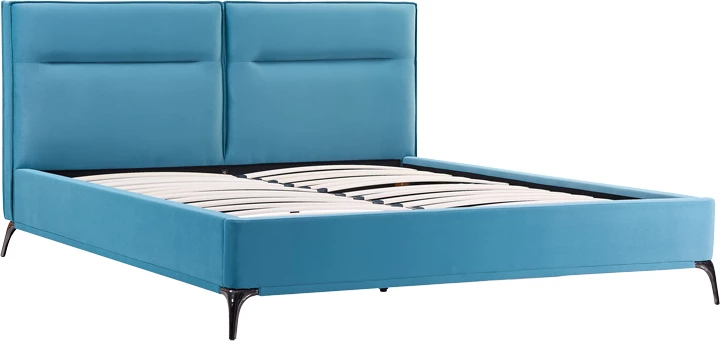 Krevat dopio Ikina kadife ngjyrë petrol 160x200cm