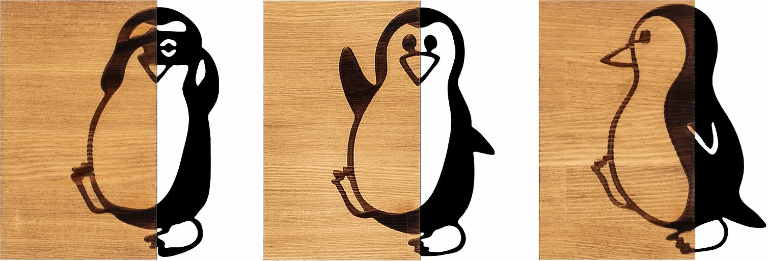 Aksesor dekorativ për mur, dru dhe metal, pingui, Wallity - 336