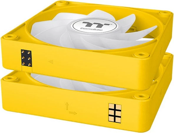 Ventilator kasë Thermaltake CT140 EX Reverse ARGB Sync 140mm, 3 copë, verdhë