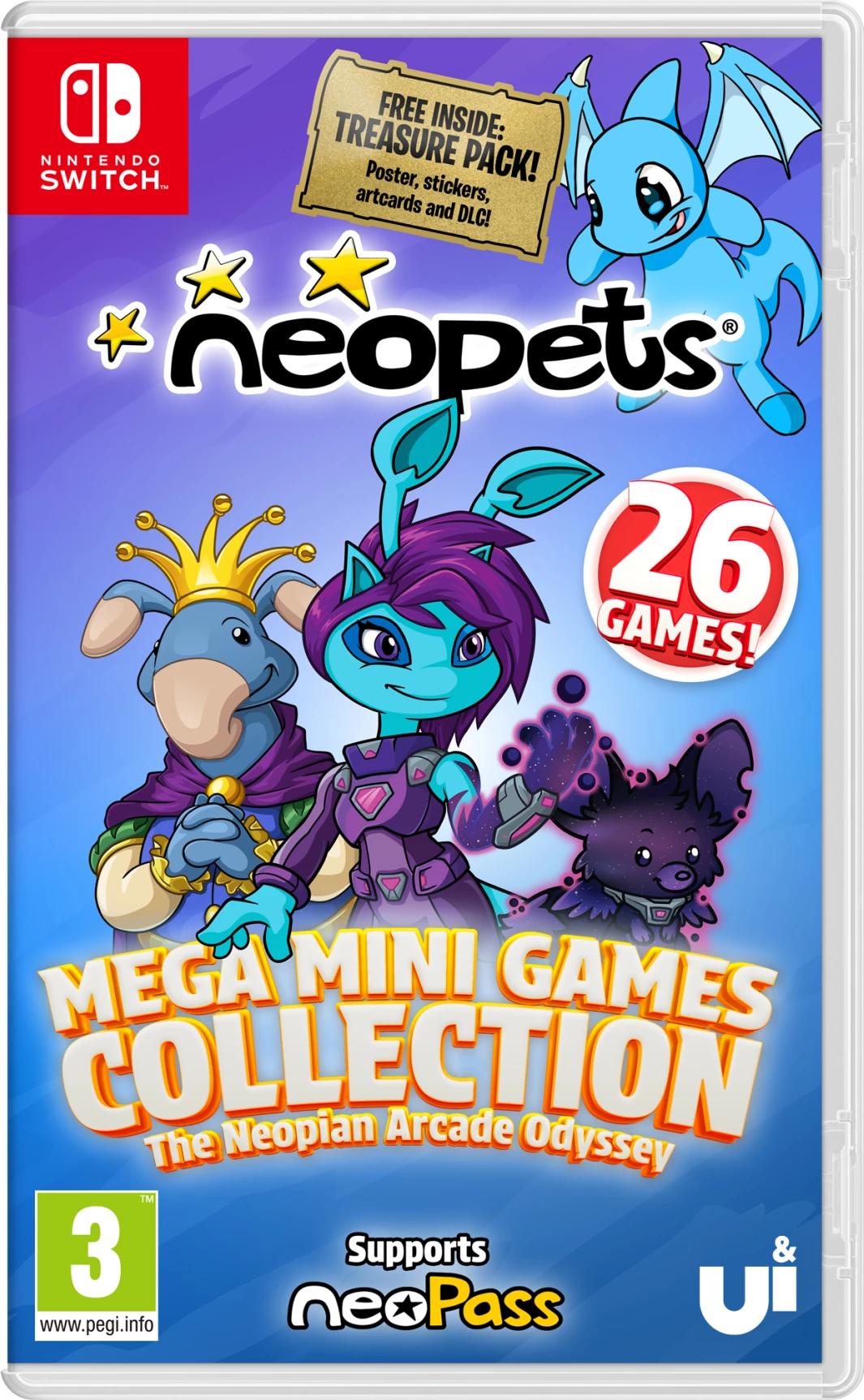 Lojë për Nintendo Switch Bolt Production International Neopets: Mega Mini Games Collection – The Neopian Arcade Odyssey Day 1 Edition (26 mini-lojëra, PEGI 3) + poster/stickera/art cards/DLC