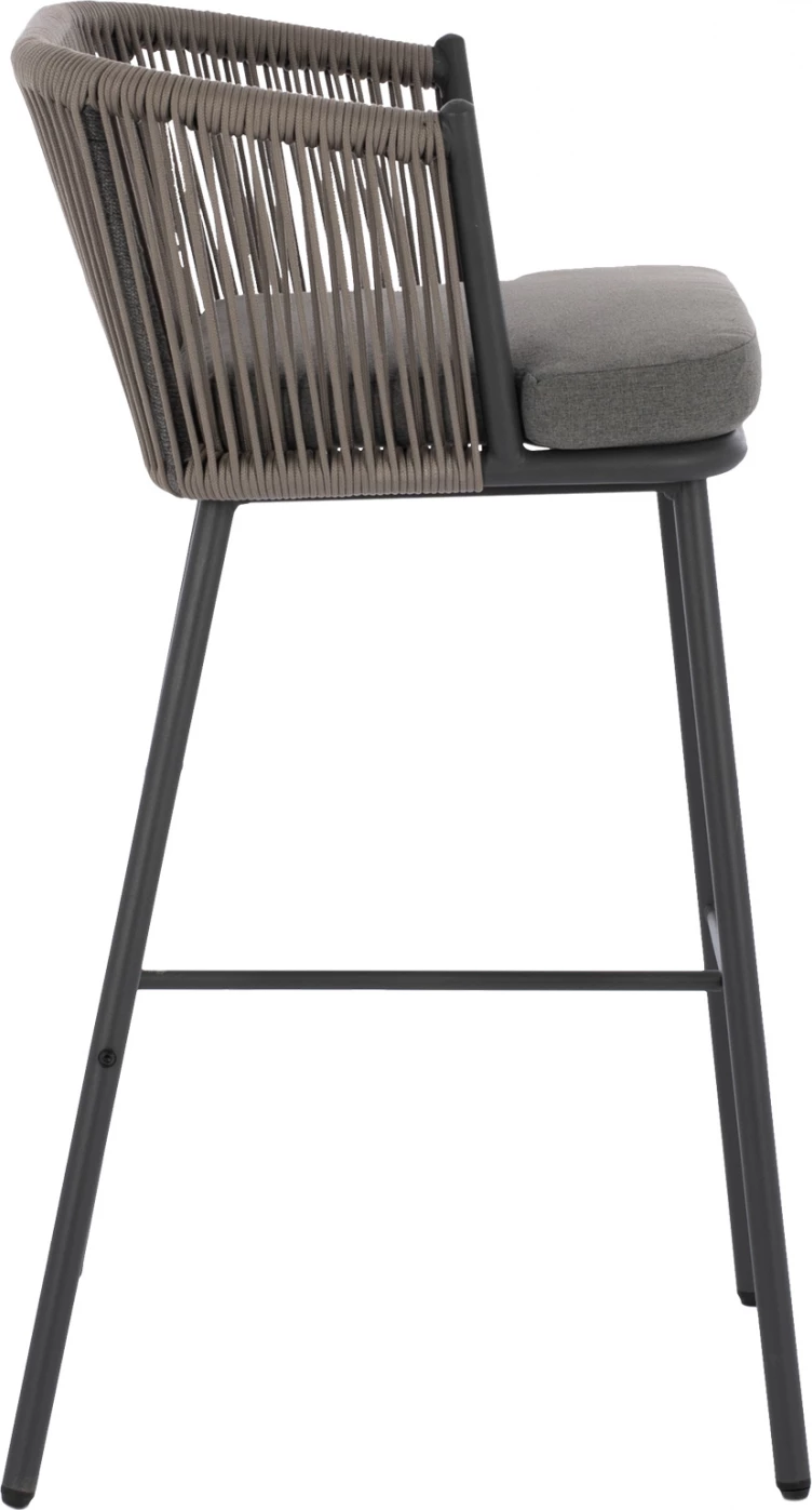 Karrige për bar, me skelet metalik dhe litar gri, FH5714.01, 53x42x101 cm