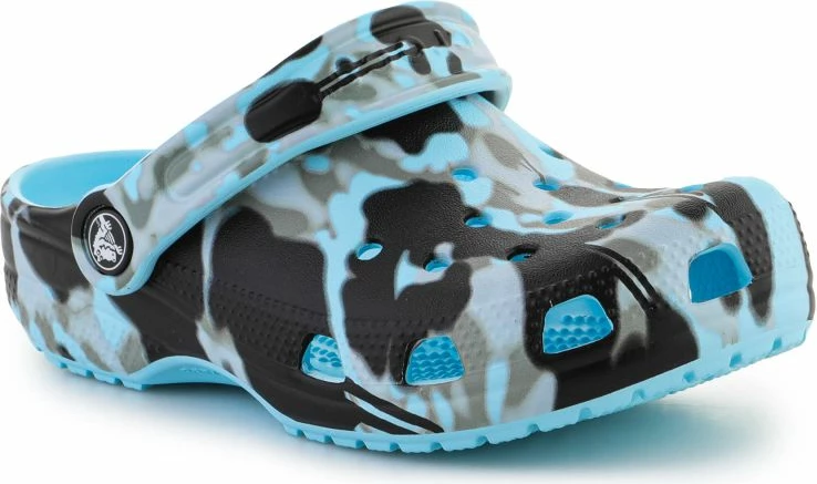 Atlete për fëmijë Crocs Classic Spray camo Clog, ngjyrë blu e errët