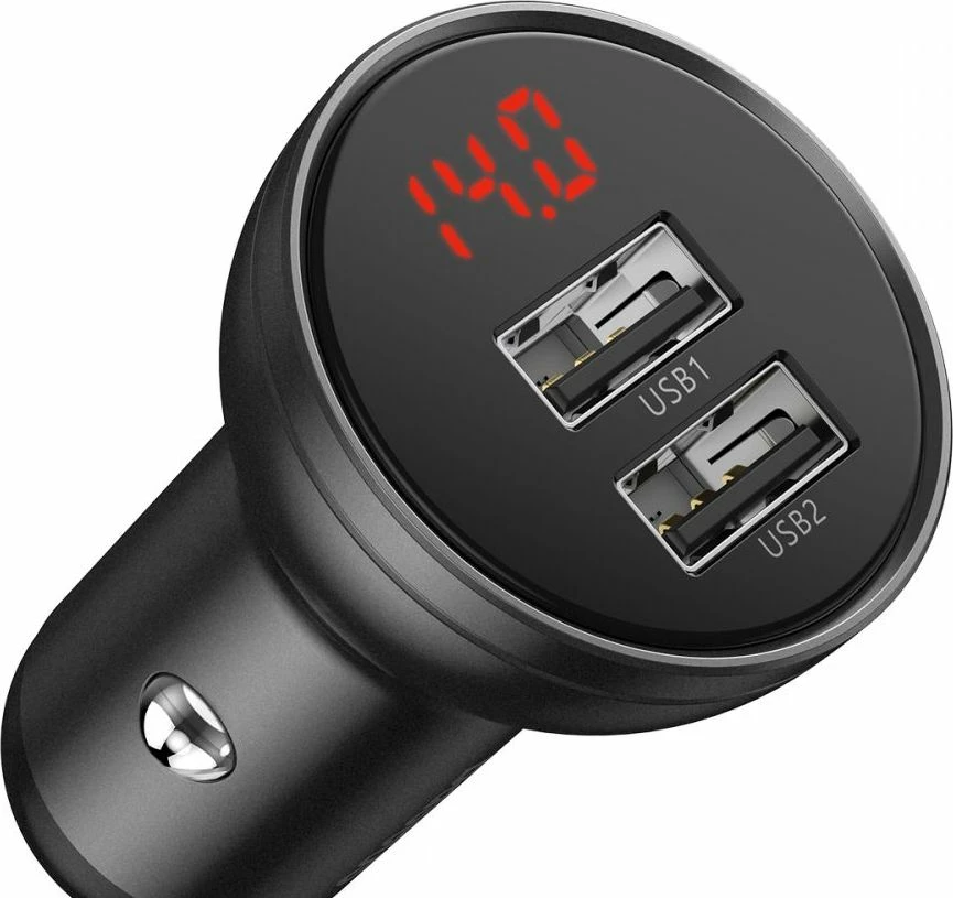 Karikues veture Baseus Digital Display CCBX-0G 24 W 2x USB-A 4.8 A gri