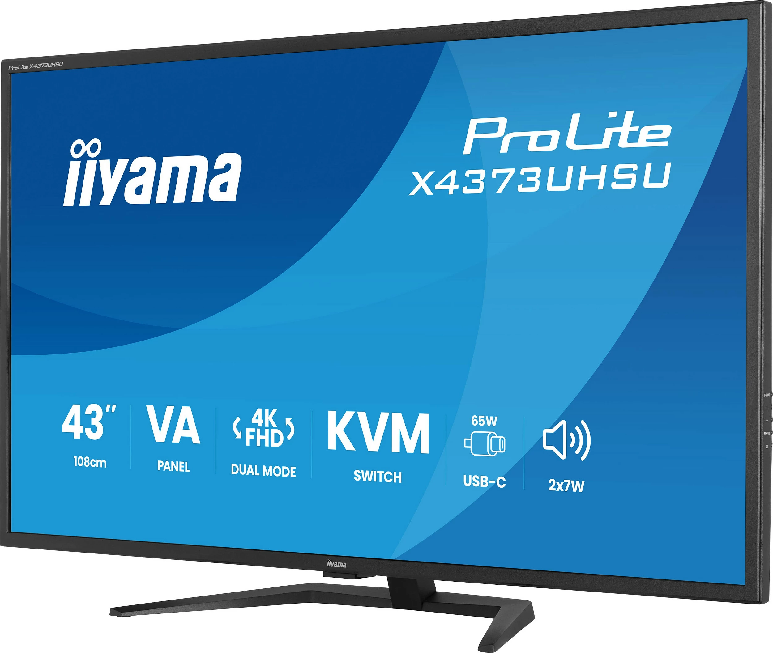 Monitor iiyama ProLite X4373UHSU-B2, 43" 4K UHD, VA, USB-C, KVM, altoparlantë, i zi mat
