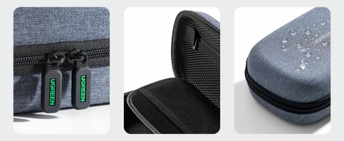 Çantë organizuese udhëtimi UGREEN 50903, 20.3×12.9×7.2 cm, dy-shtresore, EVA/Oxford, gri