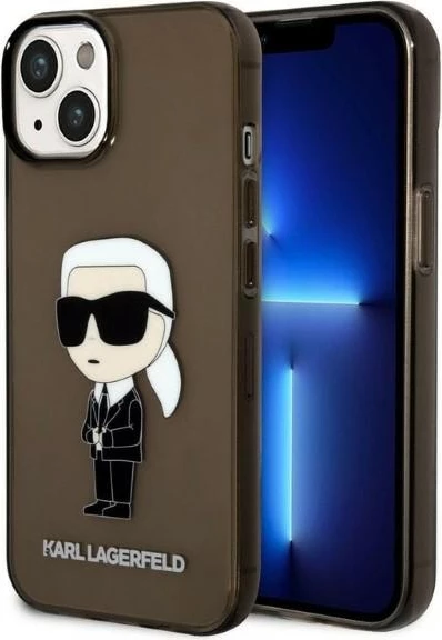 Mbështjellës Karl Lagerfeld Ikonik Karl për iPhone 14 Plus, i zi