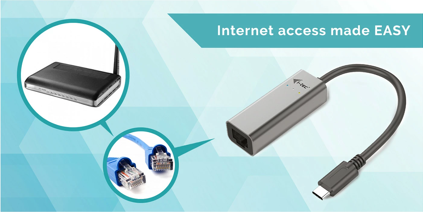 Adapter Ethernet USB-C i-tec Metal Gigabit, 1x RJ-45, 10/100/1000 Mbps, Gri