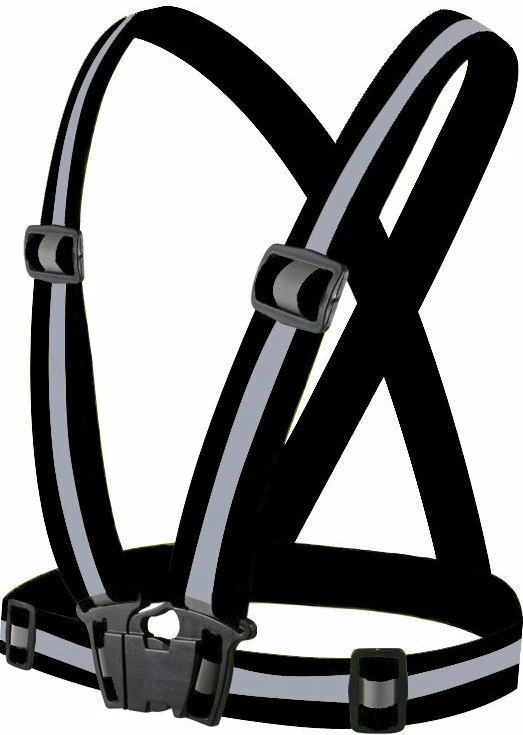 jelek reflektues i rregullueshëm Hurtel, madhësi universale, shirita 40 mm, kapëse snap, i elastik, e zezë