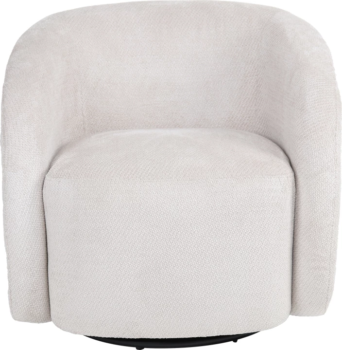 Fotelë rrotulluese Barrelo, material stof, ngjyrë krem, 77x72x69cm
