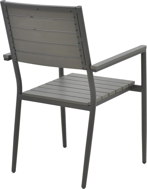 Tavolinë me karrige për terasë Uplift-Kliton, set 5 copë, alumin, plywood, ngjyrë antracit, 80x80x74cm