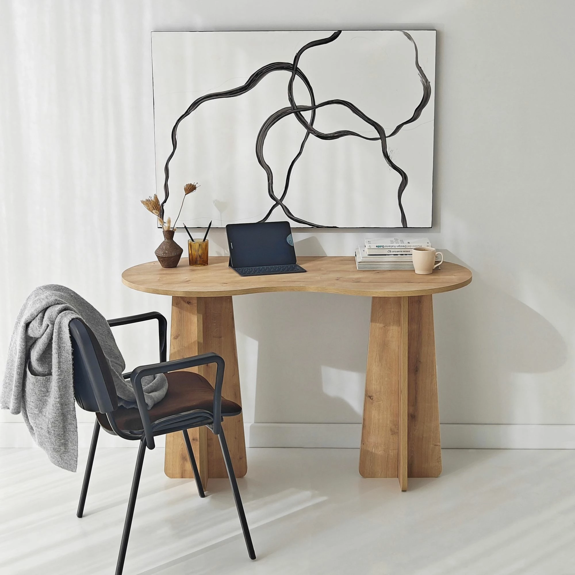 Tavolinë pune, ngjyrë Sapphire Oak, Skye Decor, Infini