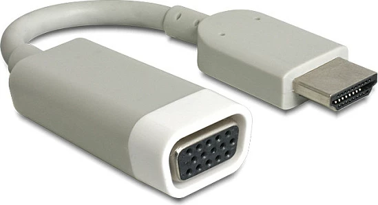 Adapter DeLOCK 65469 HDMI në VGA, HDMI mashkull / VGA femër, i bardhë