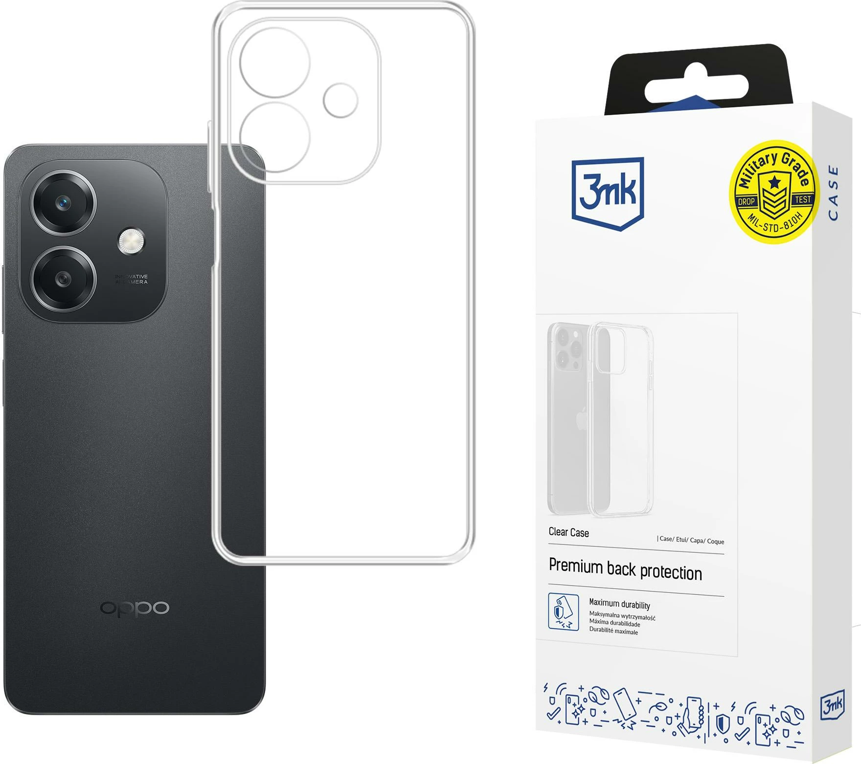 Mbështjellës 3mk Clear Case për Oppo A40 / A40M / A3 4G, transparent