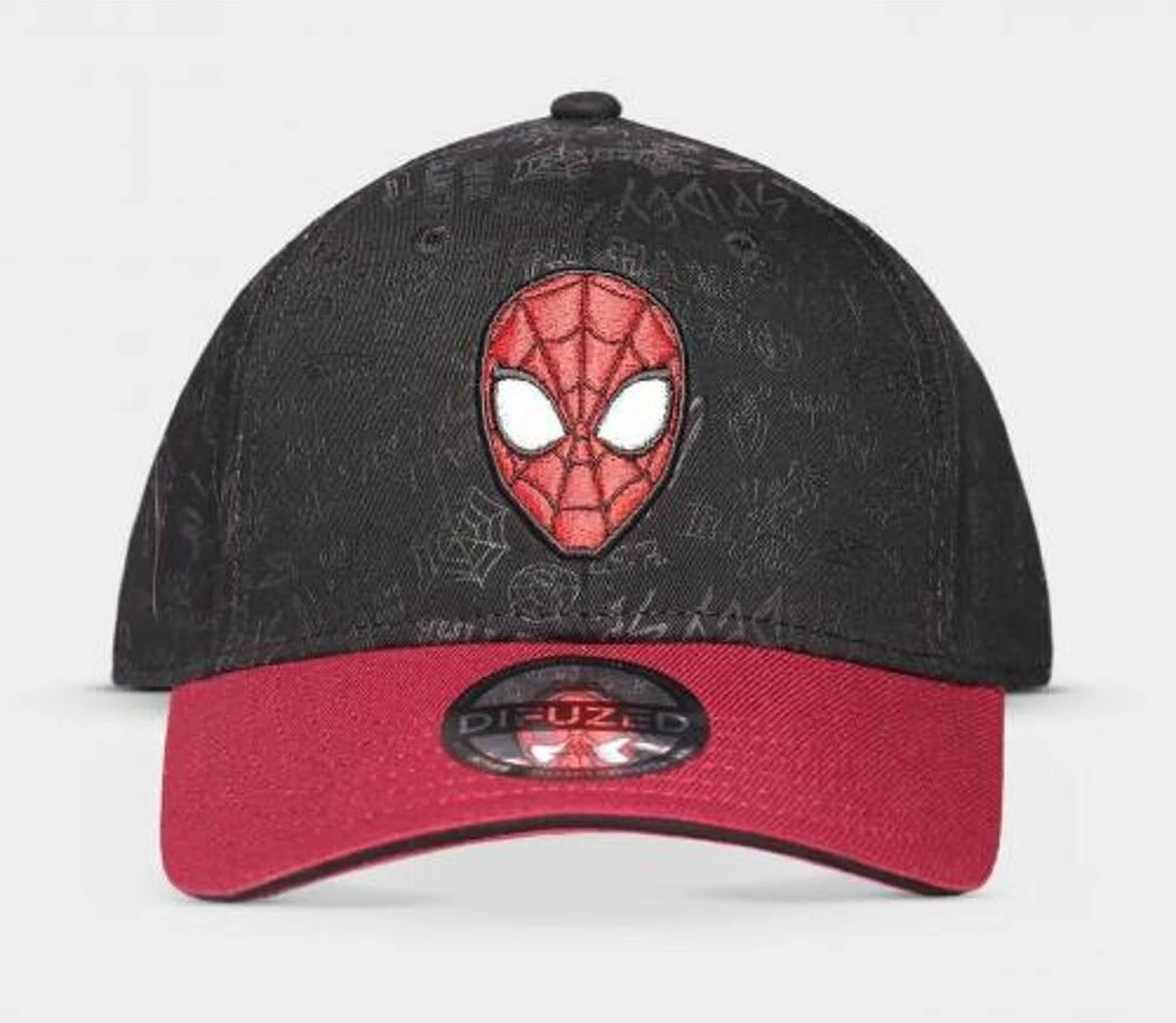 Kapelë fëmijësh Difuzed Spider-Man e rregullueshme, e ripërdorshme, e zezë/kuqe
