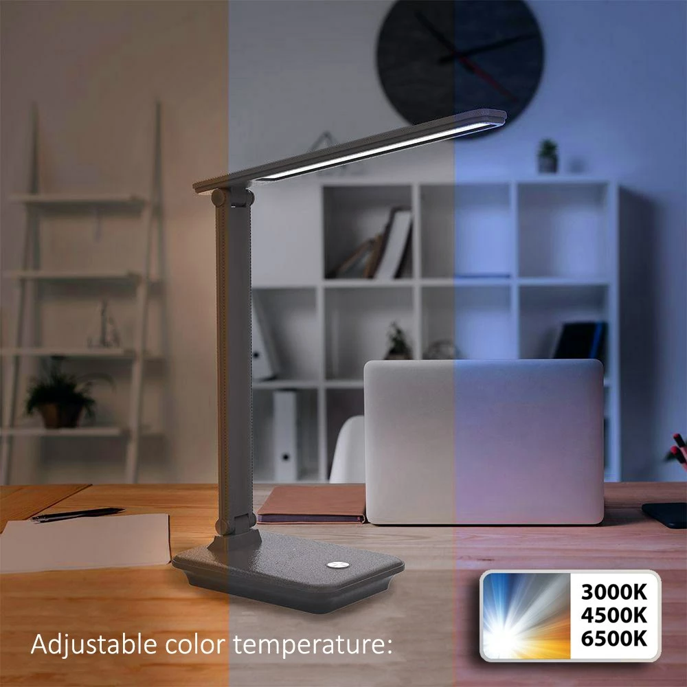 Lampë tavoline Maclean MCE614 B, LED, e errësueshme, e palosshme, 9W, e zezë