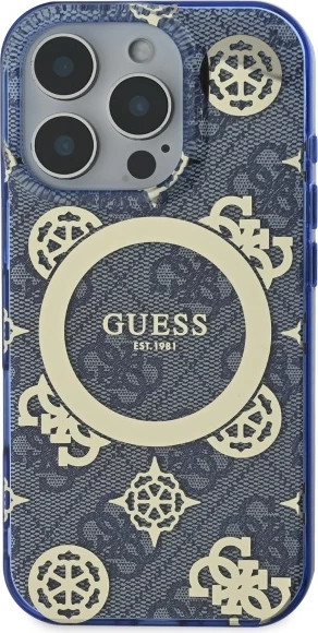 Mbështjellës Guess GUHMP16XH4PYEEB për iPhone 16 Pro Max 6.9", hardcase, MagSafe, blu