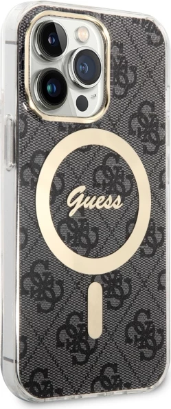 Mbështjellës Guess GUHMP13LH4STK për iPhone 13/13 Pro 6.1", MagSafe, i zi