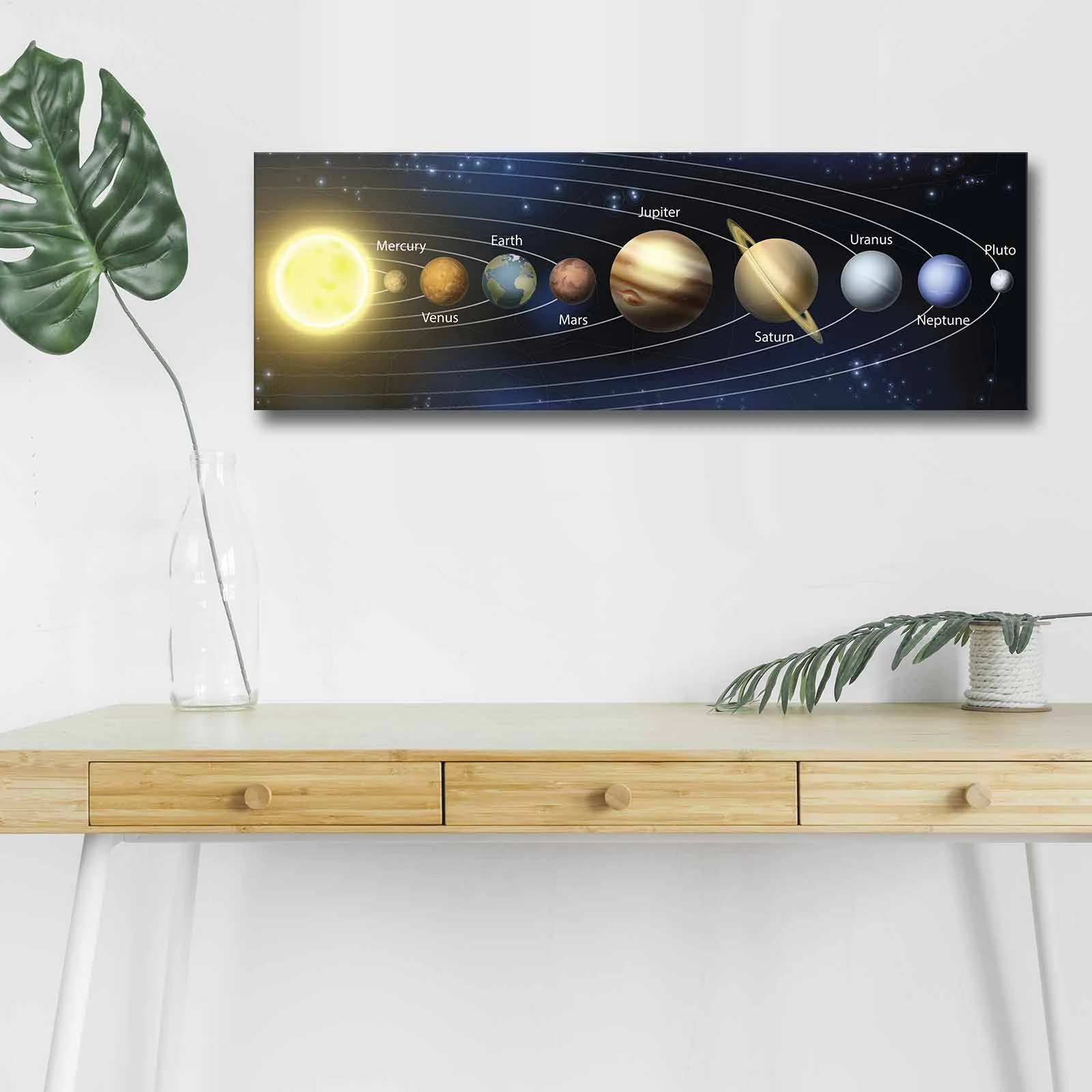 Pikturë dekorative në kanavacë me drita LED, Wallity, 3090NASA-021, shumëngjyrëshe, 30x90cm