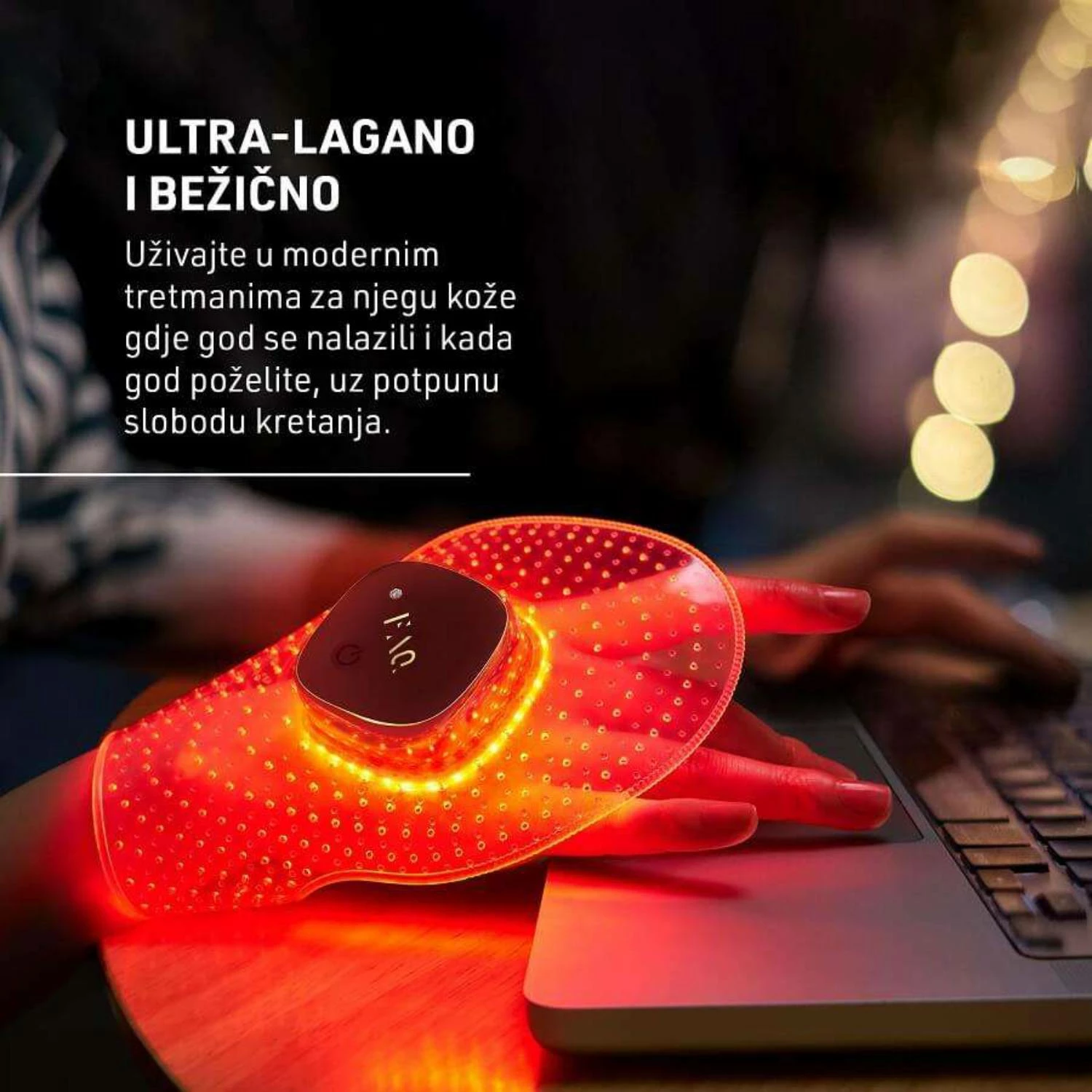Maskë LED anti-aging për duar FAQ 221, 8 valëgjatësi, 623 pika LED, e rikarikueshme USB, pa kabllo, me aplikacion