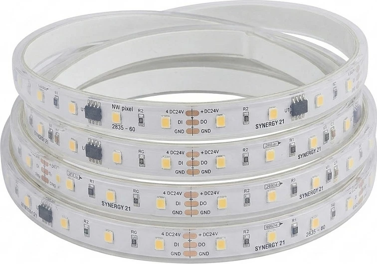 Shirit LED Synergy21 Flex Strip 2835-60, DC 24V, WS2811, IP65, e bardhë neutrale