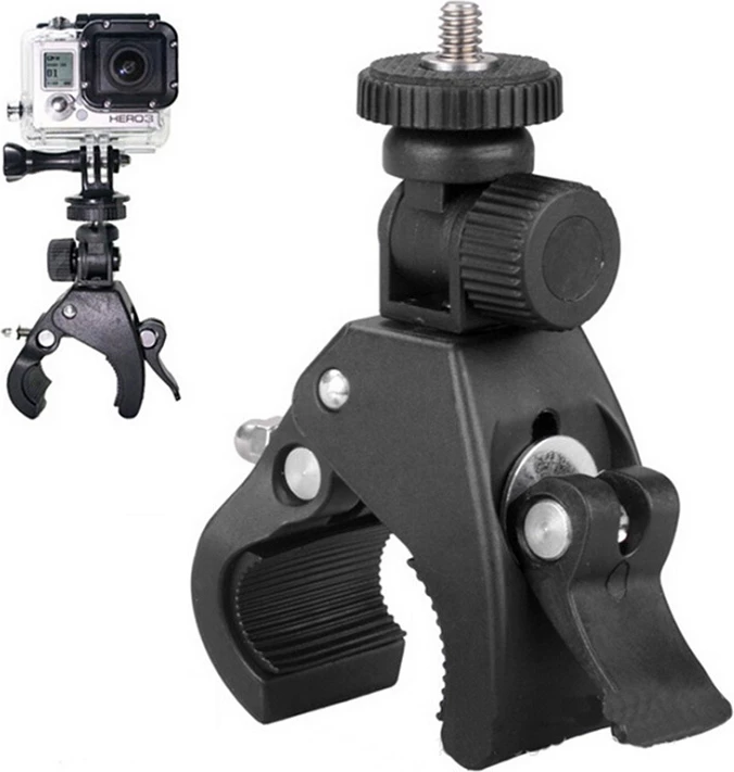 Mbajtës kamerë sportive biçiklete, Hurtel, rrotullim 360°, montim universal, rezistent ndaj vibrimeve, e zezë