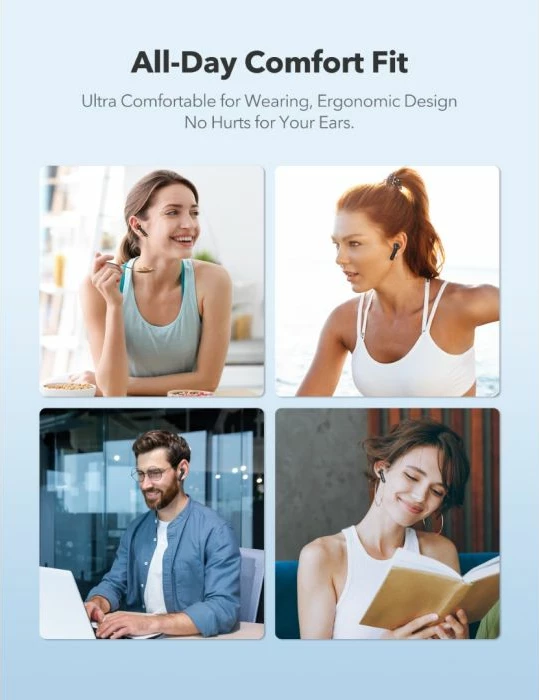 kufje wireless TaoTronics TT-BH1122, Bluetooth 5.3, driver 13mm, ENC, me kuti karikimi, të zeza