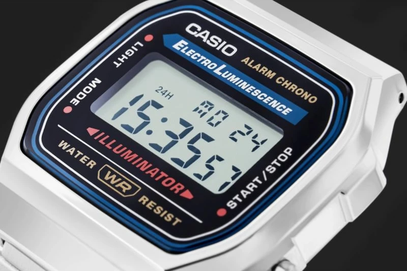 Orë dore për meshkuj CASIO Vintage A168WA-1YES, argjendtë