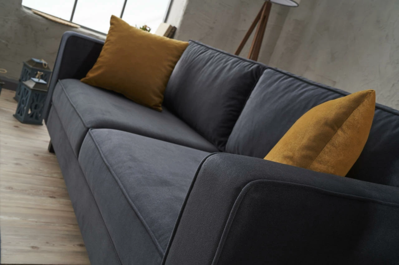 Divan dy-vendësh Atelier del Sofa, kadife Kale, antracit