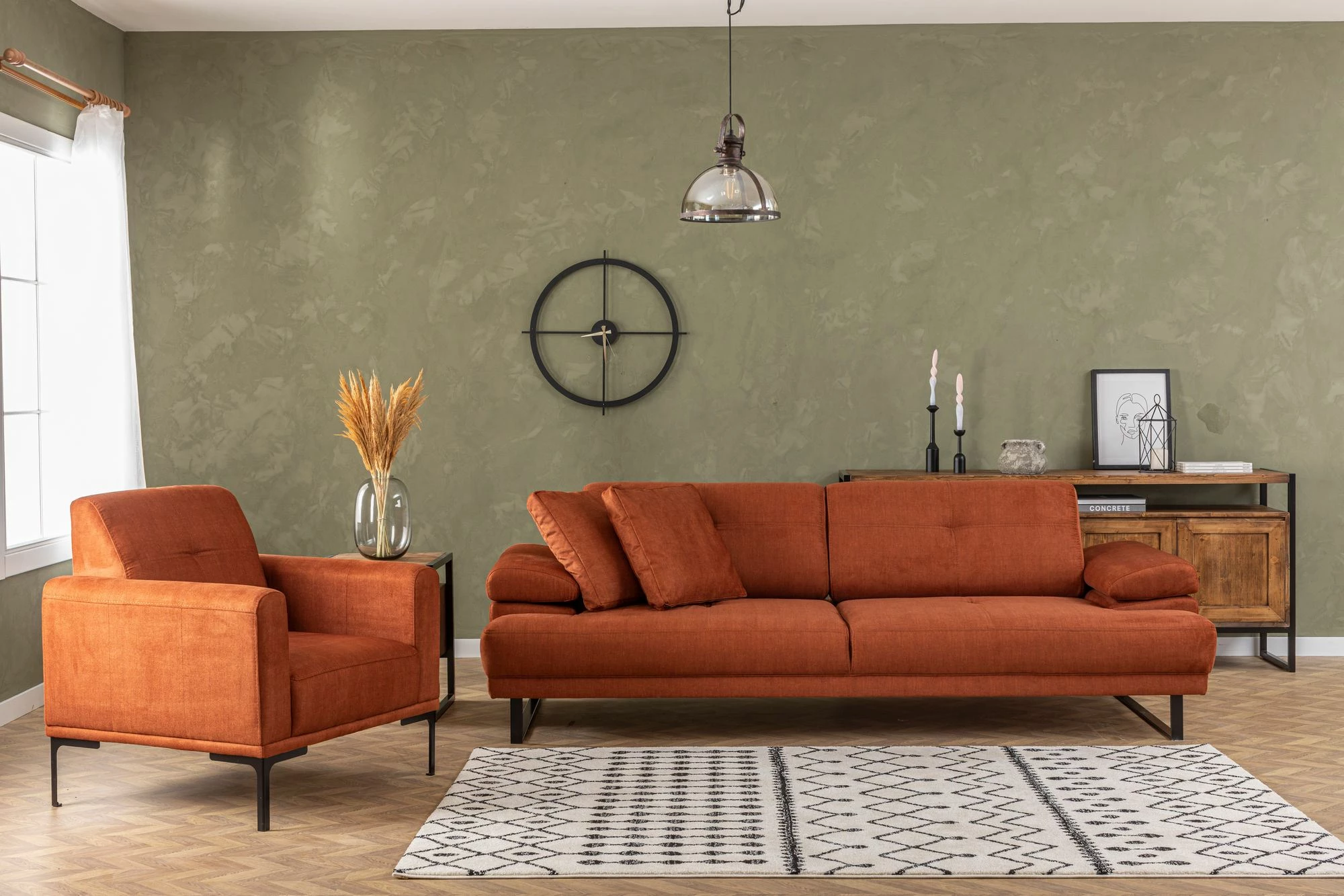 Karrige wing Atelier del Sofa, Mustang, portokalli