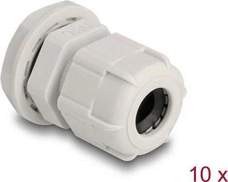 Glandë kabllo DeLOCK M16, IP68, 10 copë, 4.5-8.5 mm, gri