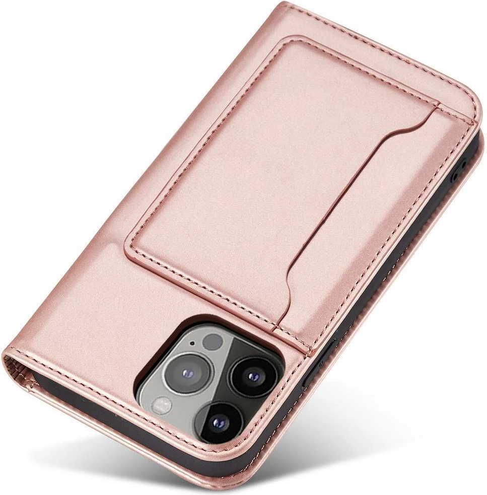 Mbështjellës Hurtel Magnet Card Case për Samsung Galaxy S23+, flip cover, portofol, rozë