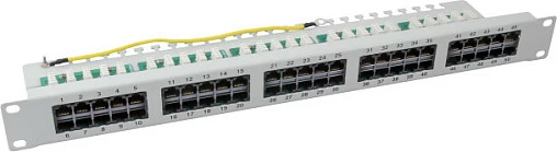 Patch panel EFB Elektronik 50xRJ45, 1U rack, Cat.3, gri