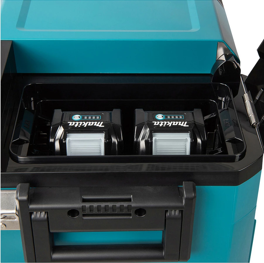 Kuti termike Makita CW004GZ 40V, portative, LED display, me rrota, zi/kaltër